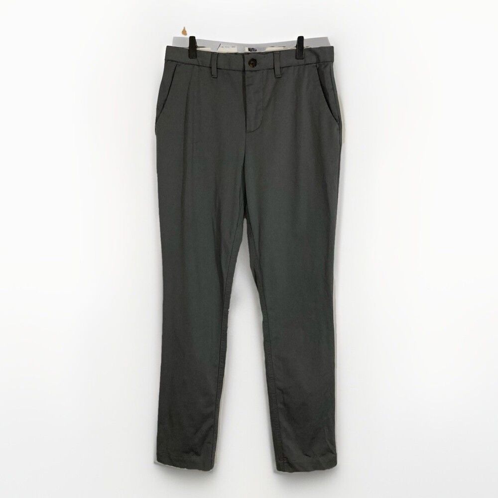 Quince Mens Pants 5 Pocket Dark Gray Traveler Tapered Golf Work Wear